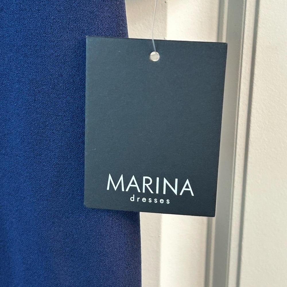 Marina NWT Navy Blue Women's Dress bow neck - Picture 7 of 7